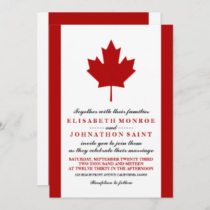 Invitation Mariage du drapeau canadien