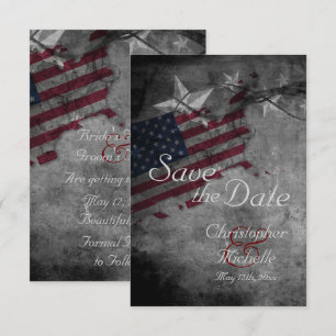 Invitation Mariage du drapeau patriotique américain Enregistr