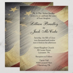 Invitation Mariage du drapeau Vintage américain patriotique