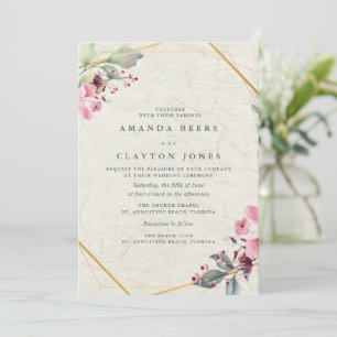 Invitation Mariage du jardin botanique fleuri