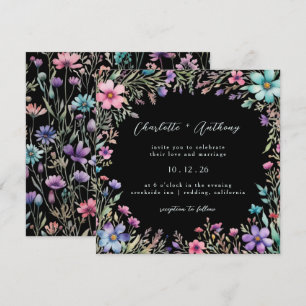 Invitation Mariage du jardin floral Fleur sauvage enchanté