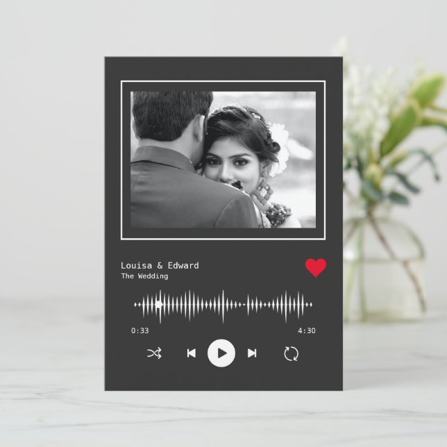 Invitation Mariage du lecteur de musique (Debout devant)