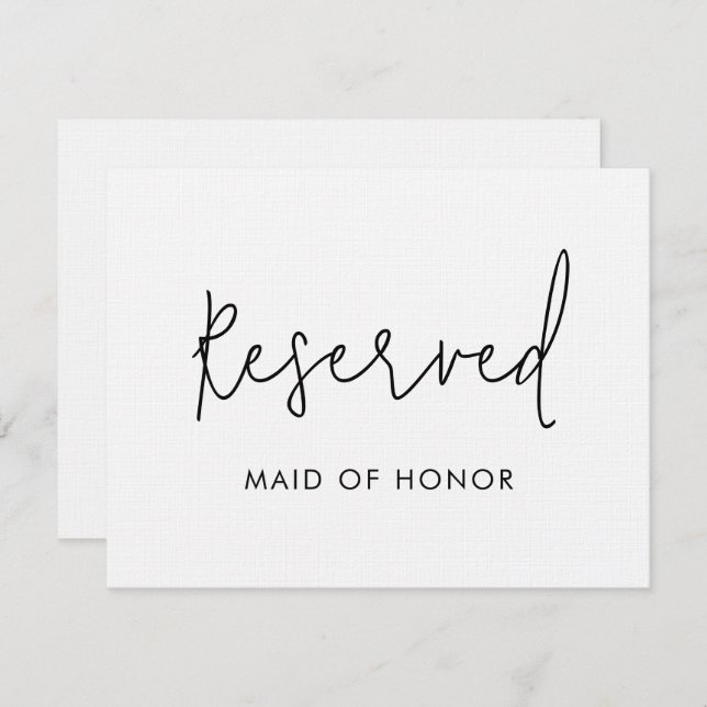 Invitation Mariage du panneau de réservation minimal moderne (Devant / Derrière)