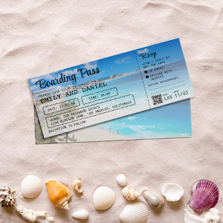 Invitation Mariage du Pass d'embarquement de Cancun Beach
