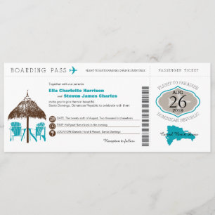 Invitation Mariage du Pass d'embarquement en République domin