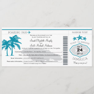 Invitation Mariage du Pass d'embarquement jamaïcain
