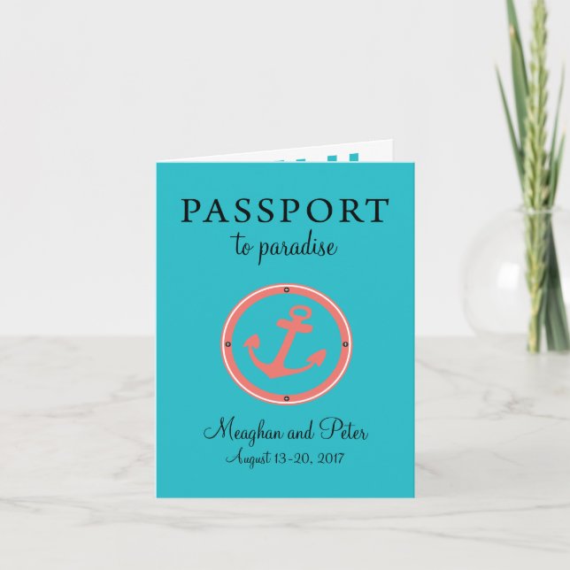 Invitation Mariage du passeport de croisière pour les Caraïbe (Devant)