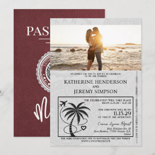 Invitation Mariage du passeport de la Bourgogne