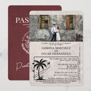 Invitation Mariage du passeport de la Bourgogne Puerta Vallar