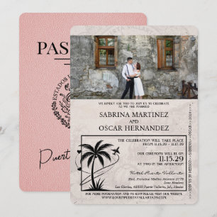 Invitation Mariage du passeport rose Puerta Vallarta
