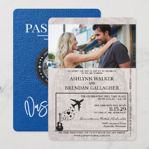 Invitation Mariage du passeport Royal Blue Nashville