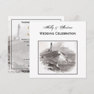 Invitation Mariage du phare de Montauk Point Hamptons