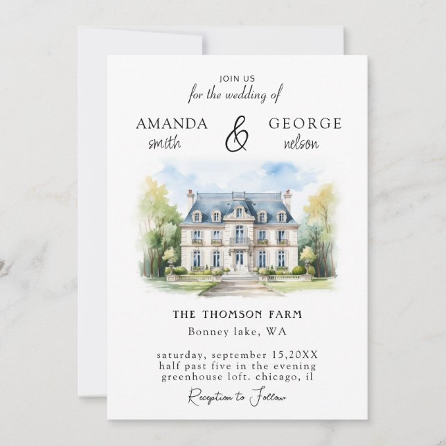Invitation Mariage du site aquarelle (Devant)