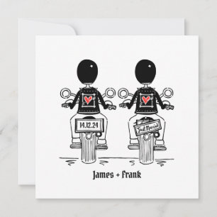 Invitation Mariage du soir de motocyclette à deux pièces sur 