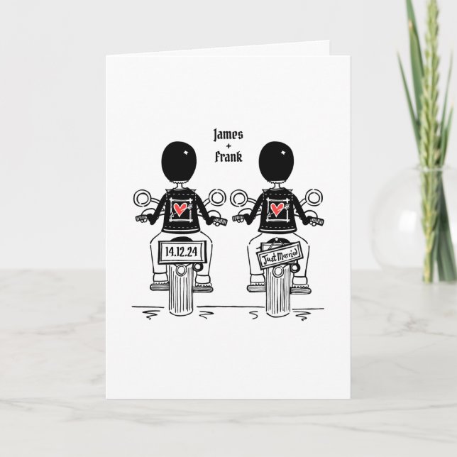Invitation Mariage du soir de motocyclette à deux pièces sur  (Devant)