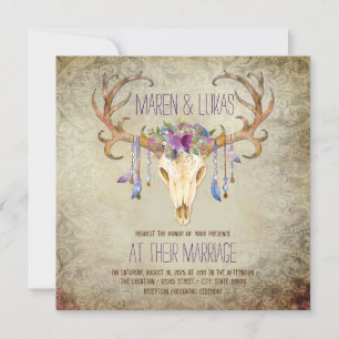 Invitation Mariage du Sud-Ouest du Cerf Antler