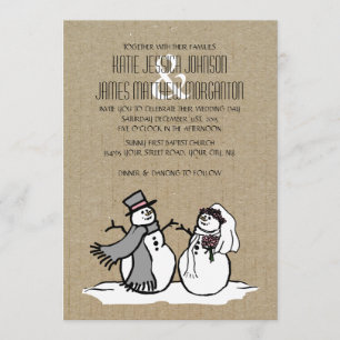 Invitation Mariage d'une mariée et d'une chambre de neige