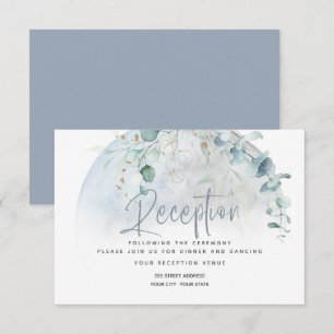Invitation Mariage   Dusty Blue Over the Moon in Love