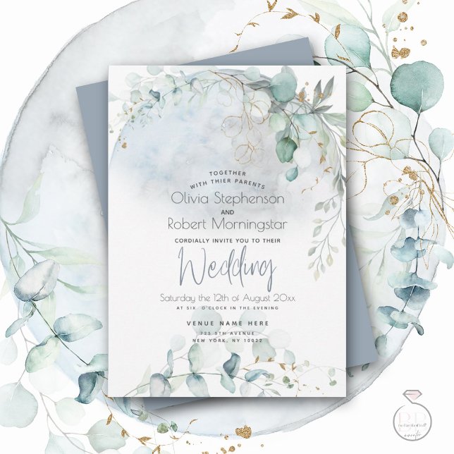 Invitation Mariage | Dusty Blue Over the Moon in Love (Créateur téléchargé)