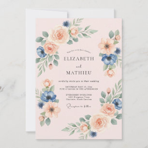 Invitation Mariage Dusty Peach Azur Anémone
