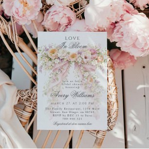 Invitation Mariage éditable avec un nœud floral pour la marié