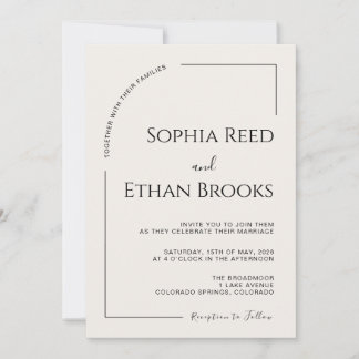 Invitation Mariage éditorial ivoire minimaliste moderne