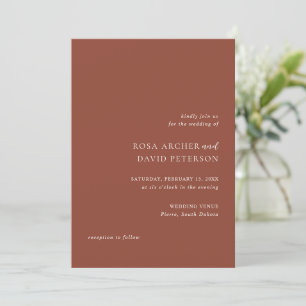Invitation Mariage éditorial moderne en cuivre rustique