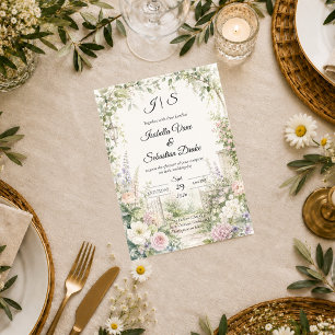 Invitation Mariage Élégance de Jardin Secret Enchanté