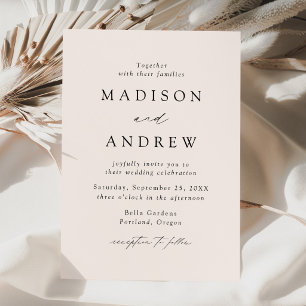 Invitation Mariage Élégance Moderne Cream