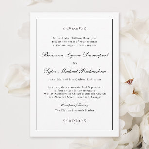 Invitation Mariage Élégance Simple Classique
