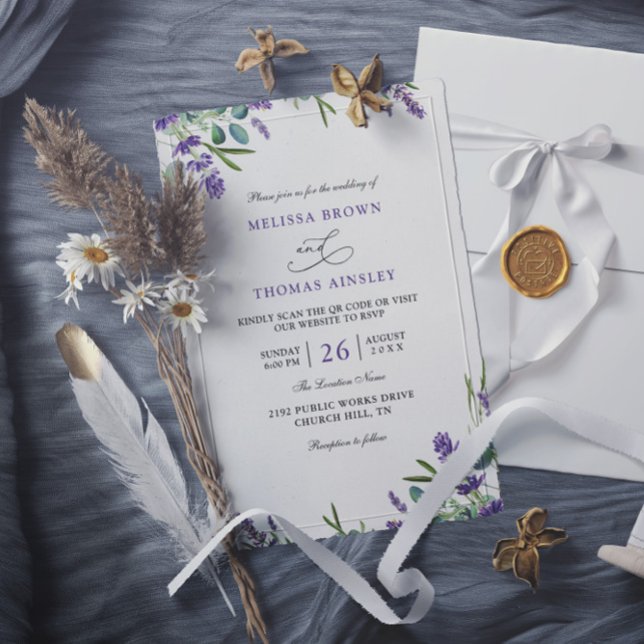 Invitation Mariage élégant à budget maîtrisé Code QR Eucalypt (Créateur téléchargé)