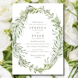 Invitation Mariage Élégant à la Végétation Botanique
