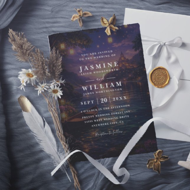 Invitation Mariage élégant à lanières enchevêtrées avec code  (Créateur téléchargé)