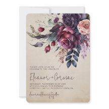 Mariage élégant à l'aquarelle florale burgundy