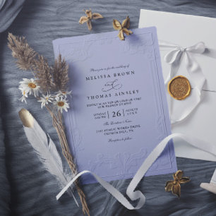 Invitation Mariage élégant antique avec code QR en relief