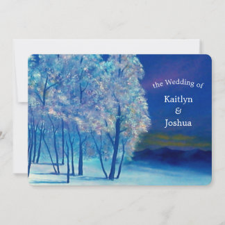 Invitation Mariage Élégant Arbres Gelés d'Hiver