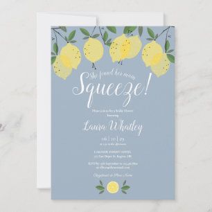 Invitation Mariage élégant au citron poussiéreux bleu Shower
