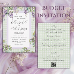 Invitation Mariage élégant au lilas violet Budget