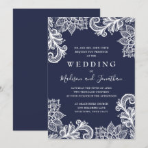 Mariage élégant avec dentelle de marine