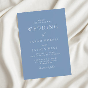 Invitation Mariage élégant bleu Dusty moderne