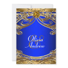 Mariage élégant bleu royal et or