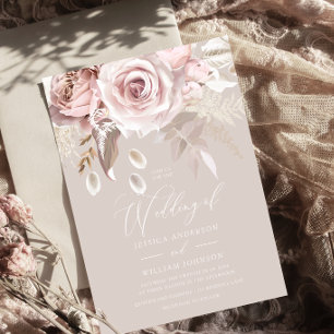 Invitation Mariage Élégant Blush Designer Tendance Moderne