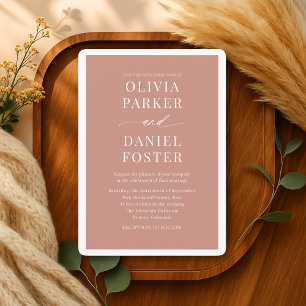 Invitation Mariage Élégant Bohème Minimaliste Terracotta