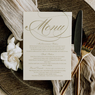 Invitation Mariage élégant calligraphié ivoire et or