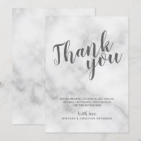 Mariage Élégant Classe Marbre Blanc Remerciements