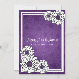 Invitation Mariage élégant Dahlia Floral Purple