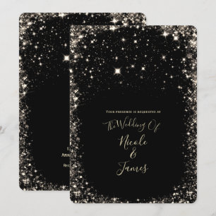Invitation Mariage élégant dans le ciel nocturne étoilé de Bl