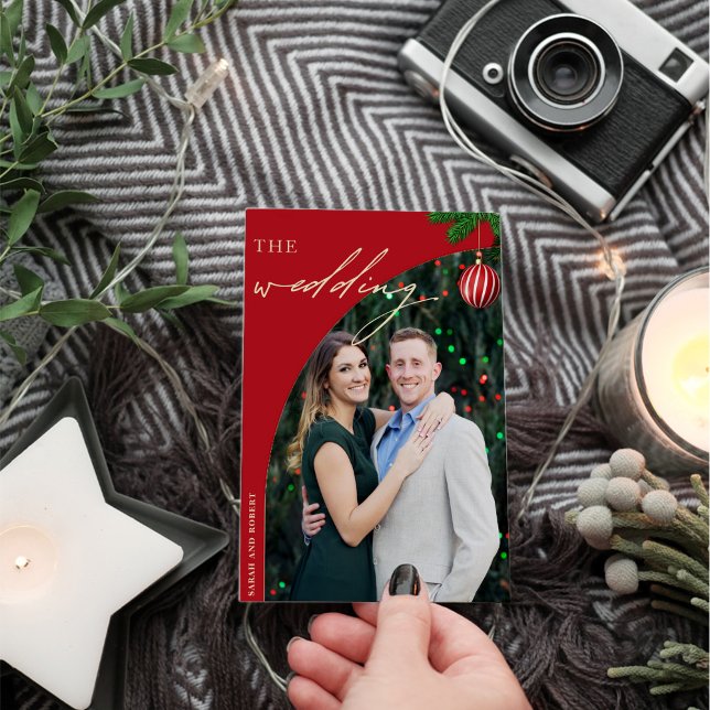 Invitation Mariage élégant d'arche photo de Noël (Créateur téléchargé)