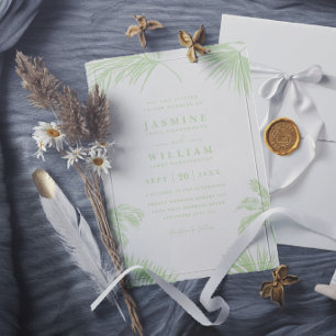 Invitation Mariage Élégant de Destination de Feuilles de Palm