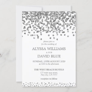 Invitation Mariage élégant de Faux Foil Confetti